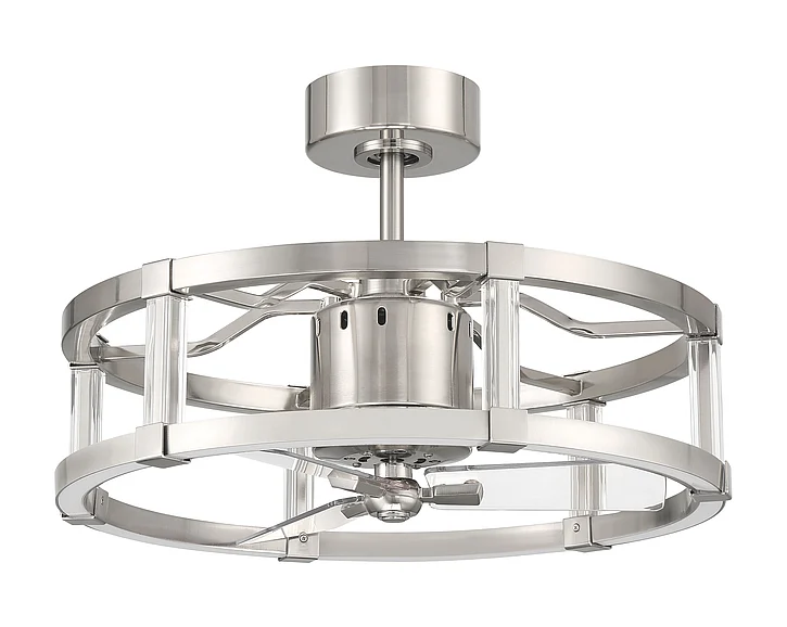Craftmade 18" Alexis in Brushed Polished Nickel w/ Clear Acrylic Blades ALS24BNK3