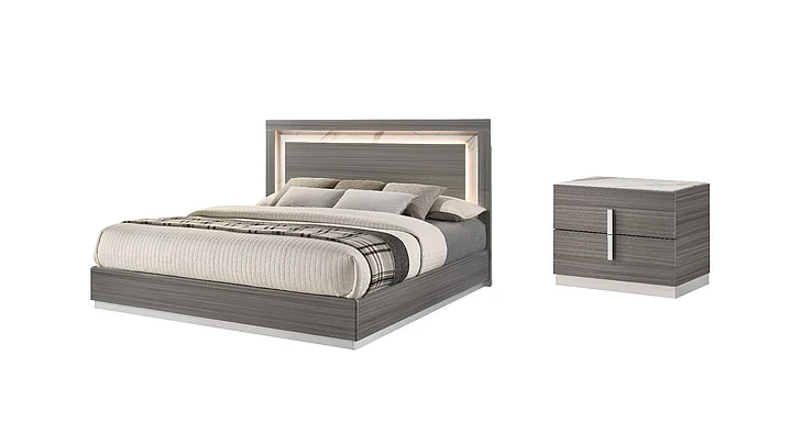 Galaxy Home Altima 2pc Bedroom Set in Gray