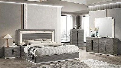Galaxy Home Altima 2pc Bedroom Set in Gray