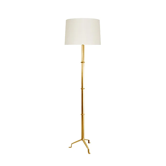 Worlds Away Alvaro Three Leg Floor Lamp in Gold Leaf ALVARO G