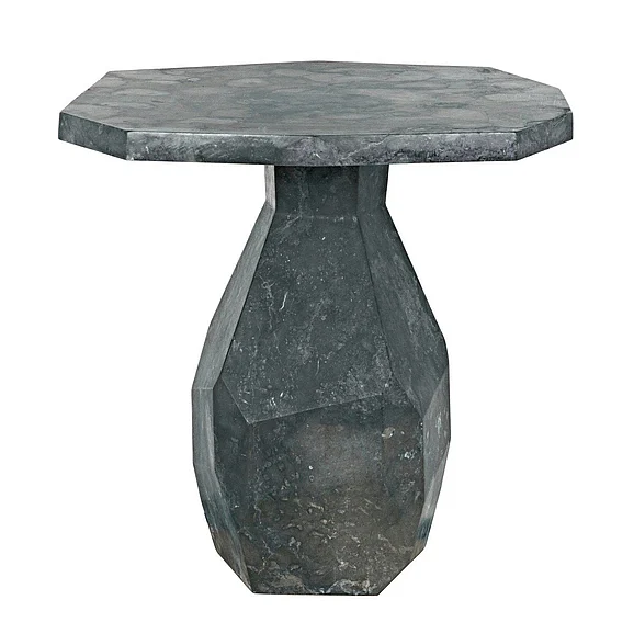 Noir Furniture Polyhedron Side Table in Black Marble AM-194BM