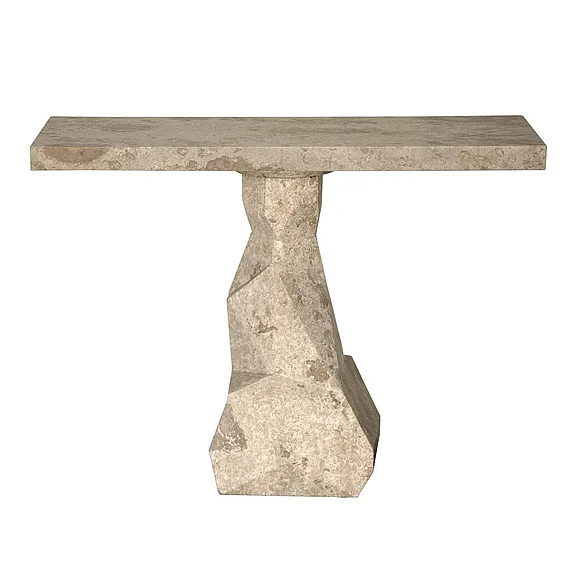 Noir Furniture Tilden Console in White Marble AM-319WM