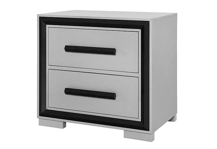 Global Furniture Amelia Nightstand in Grey and Black AMELIA-GREY/BLACK-NS