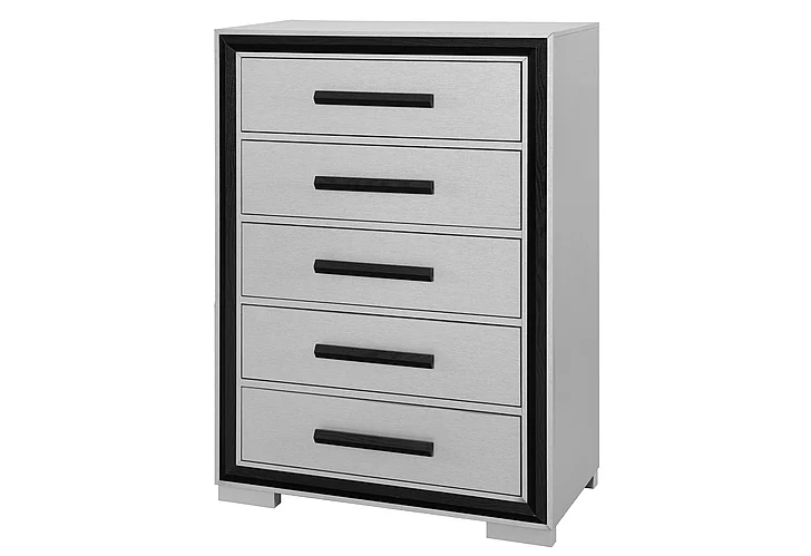Global Furniture Amelia Chest in Black and Light Grey AMELIA-GREY/BLACK-CH