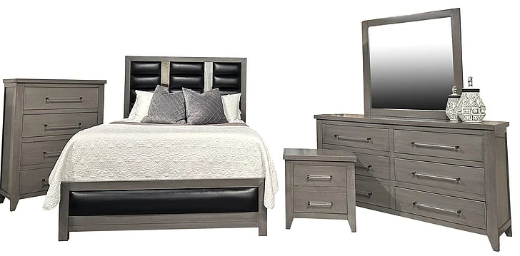 Split Nickel Amor 2pc Panel Bedroom Set