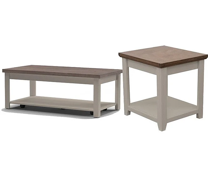 Legends Furniture Avalon 2pc Occasional Living Room Set in Sandstone/Whiskey