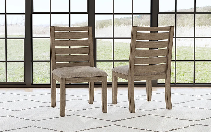 Anacortes DT Ladderback Side Chair Upholstered Seat in Dark Taupe ANADT245K (Set of 2)