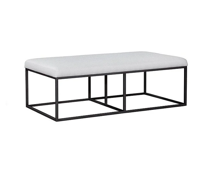 Spectra Home Anaheim Metal Ottoman in Data Cream CLOSEOUT