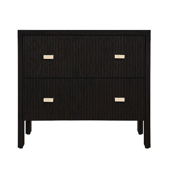 Worlds Away Andre Two Drawer Side Table in Dark Espresso Oak ANDRE ES