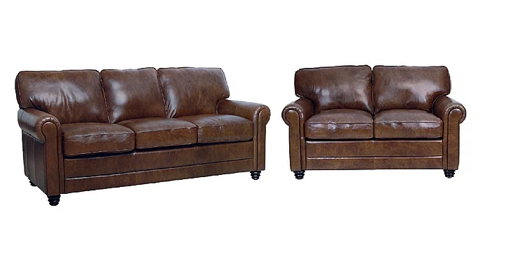 Luke Home Andrew 2pc Sofa Living Room Set in Havana (Custom 12-14 WEEKS)