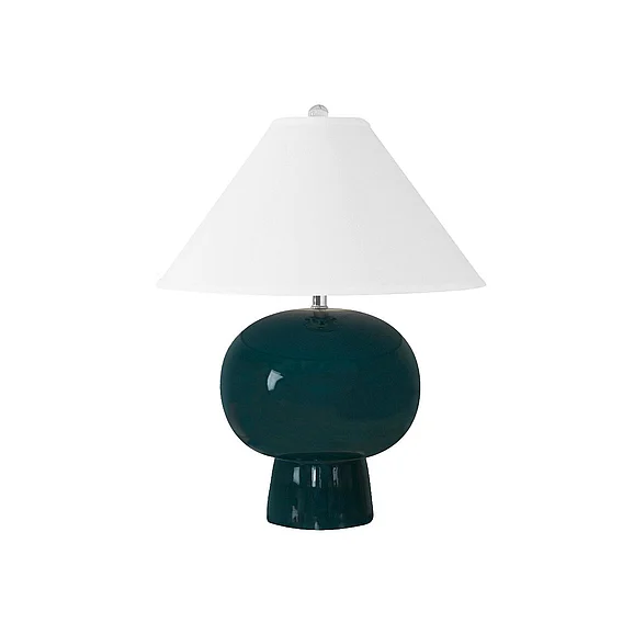 Worlds Away Annie Bulb Shape Ceramic Table Lamp in Teal Green ANNIE TG