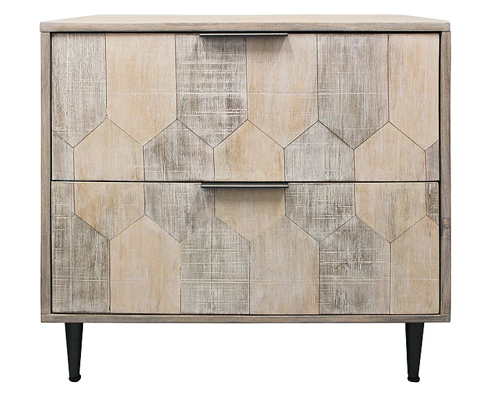 Moti Furniture Jaden 2-Drawer Nightstand in Natural