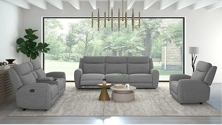 Furniture of America Antonius 2pc Manual Reclining Living Room Set in Gray