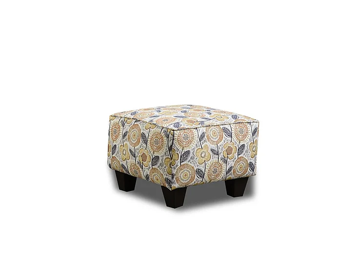 Corinthian Marlon Accent Ottoman in Dayflower-Autumn FGAO4593
