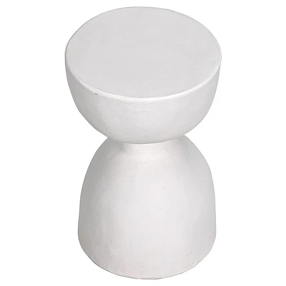 Noir Furniture Hourglass Stool in White AR-162WFC CLOSEOUT