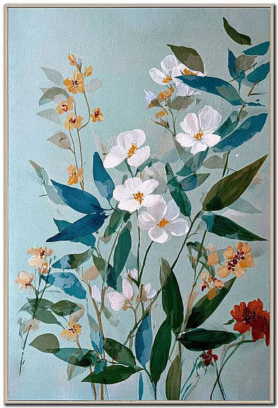 Streamline Art Teal Petals E892049