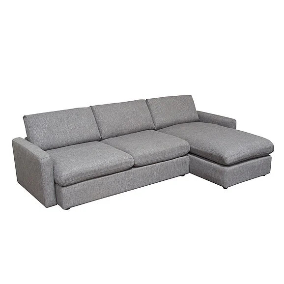 Diamond Sofa Arcadia 2PC Reversible Chaise Sectional with Feather Down Seating in Grey Fabric ARCADIAGR2PC