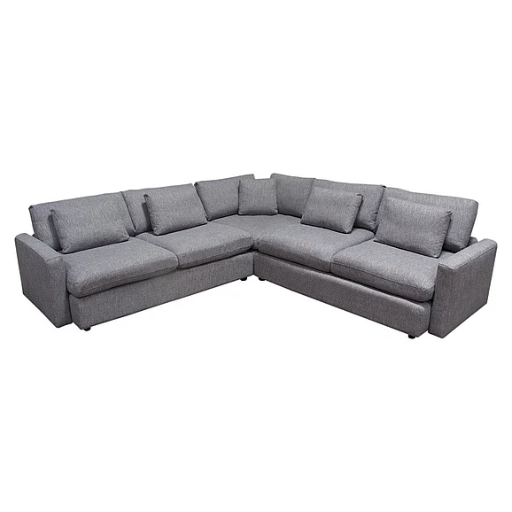 Diamond Sofa Arcadia 3PC Corner Sectional with Feather Down Seating in Grey Fabric ARCADIAGR3PC