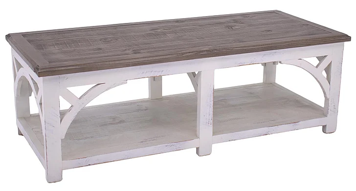 Split Nickel Arche Coffee Table MIC-ARCHE-CT Nero White Granite Top | A471