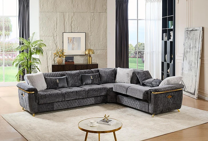 Galaxy Home Argo Sectional in Gray 733569281688