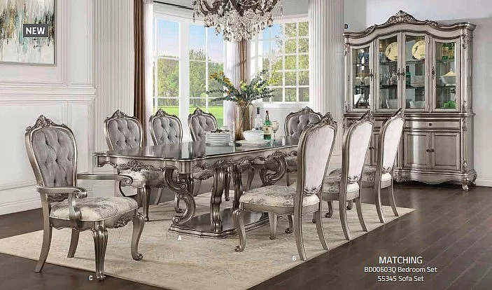 ACME Ariadne 7pc Rectangular Dining Room Set in Gray