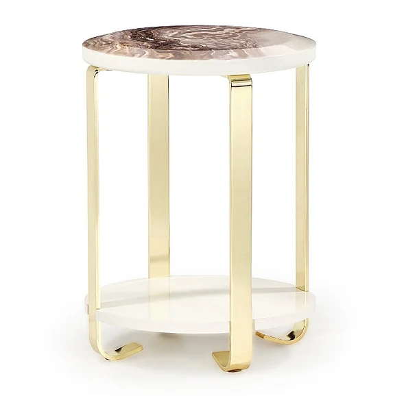AICO Ariana Chairside Table in Gold LFR-ARNA222-806