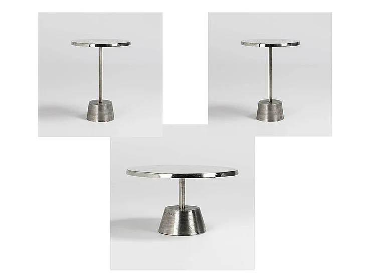 Classic Home Ariel 3pc Occasional Set in Silver