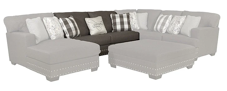 Jackson Crawford Armless Sofa in Metal/Black 5473-30/1561-58/2720-08