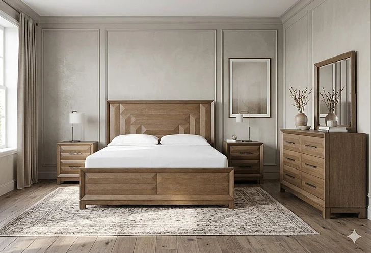 Magnussen Furniture Callisto 2pc Panel Bedroom Set in Bourbon Brown