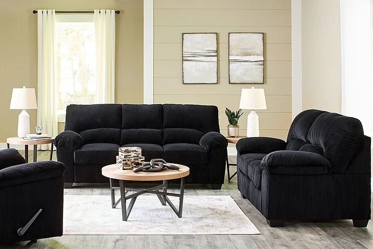 SimpleJoy 3-Piece Living Room Set in Onyx