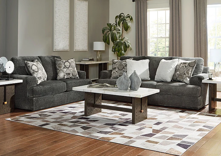 Karinne 2-Piece Living Room Set in Smoke
