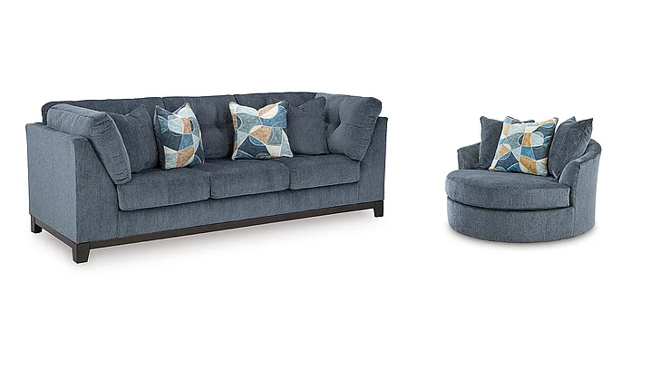 Maxon 2-Piece Living Room Set in Navy