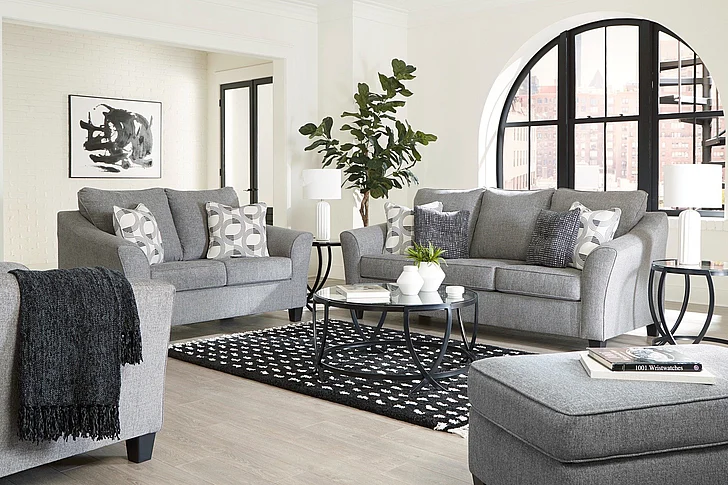 Mathonia 3-Piece Living Room Set in Smoke