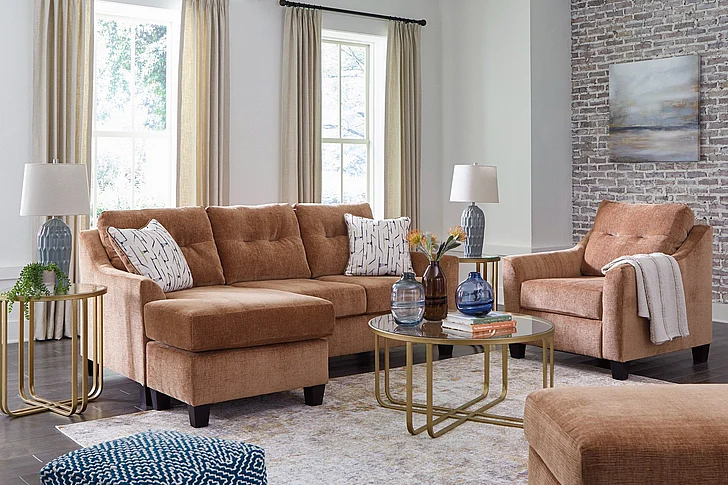 Amity Bay 3-Piece Living Room Set in Clay