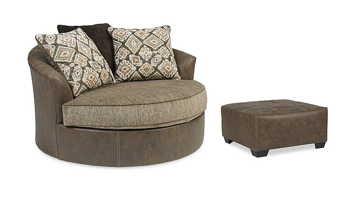 Abalone 2-Piece Oversized Chair Set in Chocolate