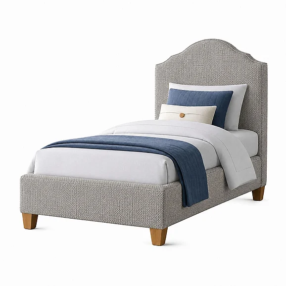 Vaughan-Bassett Twin Upholstered Bed in Ash Grey