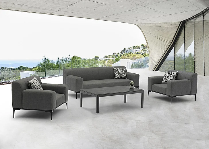 Whiteline Modern Living Ashton 4-Piece Outdoor in Dark Gray COL1750-DGRY