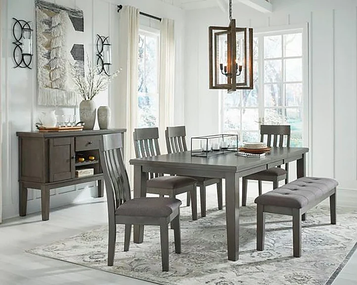 Hallanden 7pc Dining Room Set in Gray D589