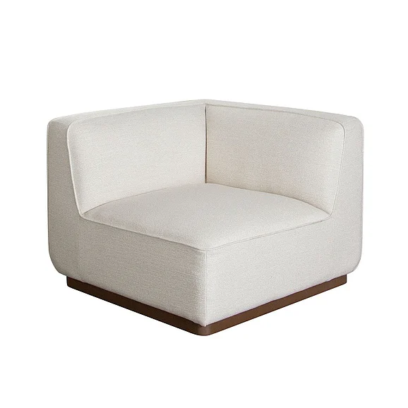 Diamond Sofa Aspen Square Corner with Wood Trim in Cream Polyester Fabric ASPENSCCM