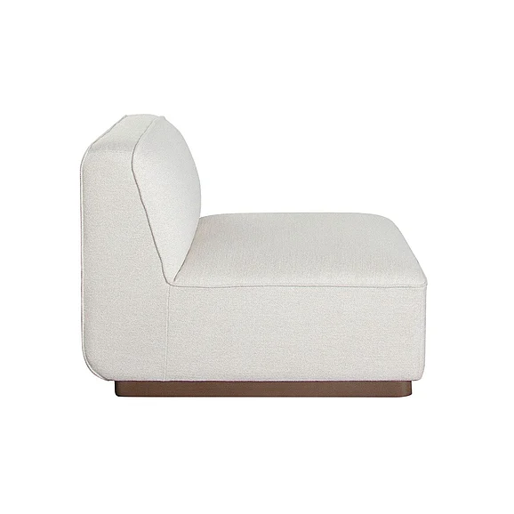 Diamond Sofa Aspen Armless Chair with Wood Trim in Cream Polyester Fabric ASPENACCM