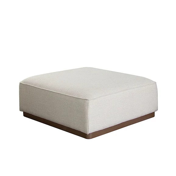 Diamond Sofa Aspen Ottoman with Wood Trim in Cream Polyester Fabric ASPENOTCM