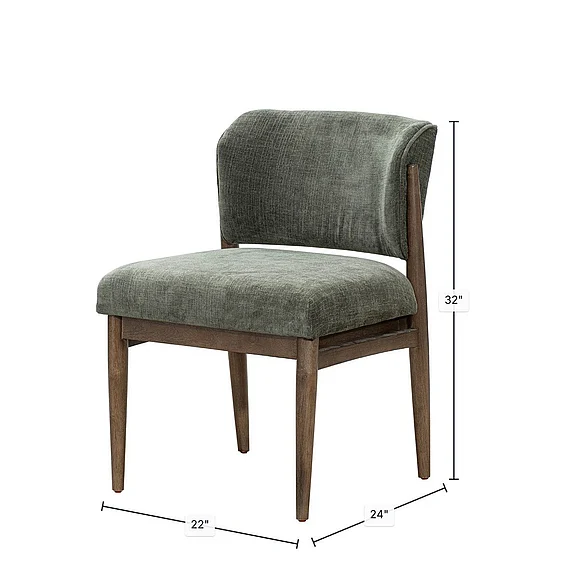 LH Home Athens Dining Chair in Olive Chenille ATH025