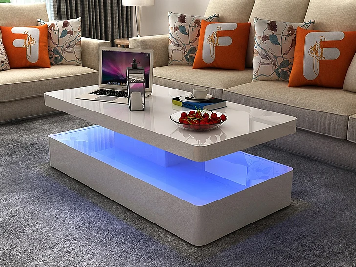 Galaxy Home Aurora Coffee Table in White 601955552592