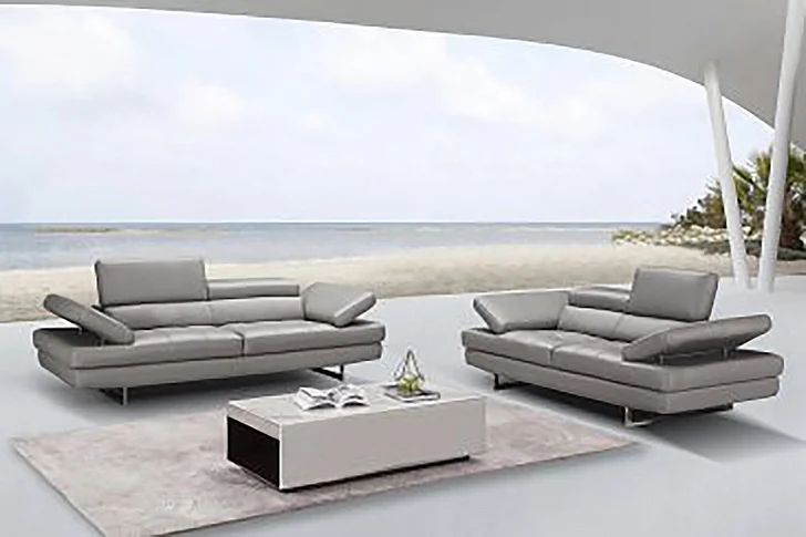 J&M Aurora 2pc Living Room Set in Grey