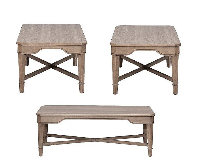 Fairfield Chair Avignon 3pc Rectangular Cocktail Table Set in Anjou