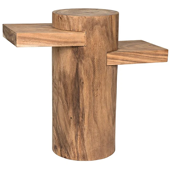 Noir Furniture Tabula Side Table, Munggur Wood in Clear Coat Semi-Gloss AW-26 CLOSEOUT