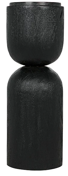 Noir Furniture Small Kudoros Side Table w/Stone Top in Black Burnt AW-27BB