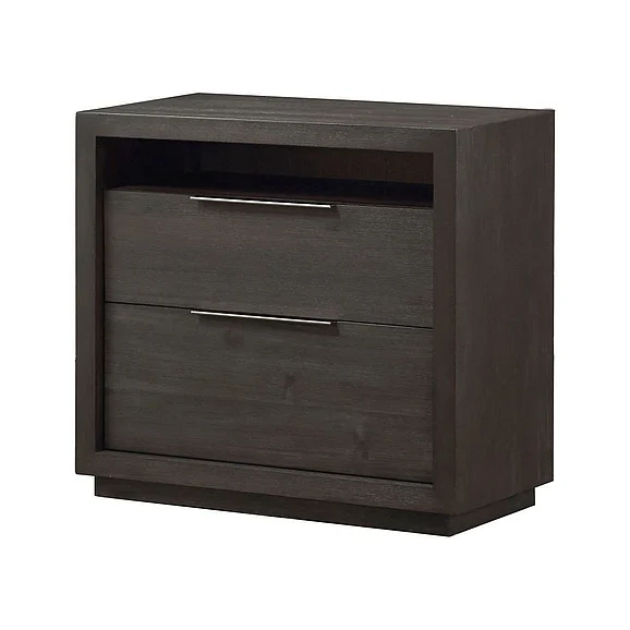 Modus Oxford 2 Drawer Nightstand in Basalt Grey