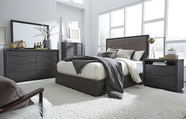 Modus Oxford 2-Piece Storage Bedroom Set in Basalt Grey