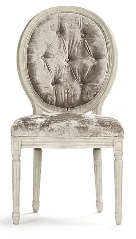 Zentique Medallion Side Chair in Distressed Ivory (Set of 2) B004-Z 309 A